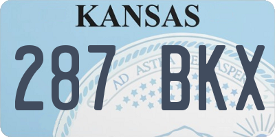 KS license plate 287BKX