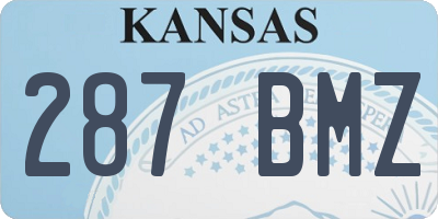 KS license plate 287BMZ
