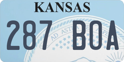 KS license plate 287BOA
