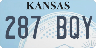 KS license plate 287BQY