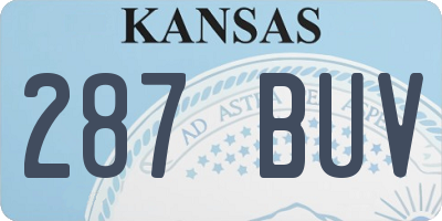 KS license plate 287BUV