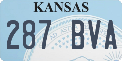 KS license plate 287BVA