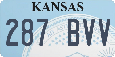 KS license plate 287BVV