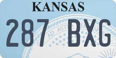 KS license plate 287BXG