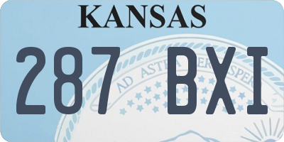 KS license plate 287BXI