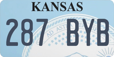 KS license plate 287BYB