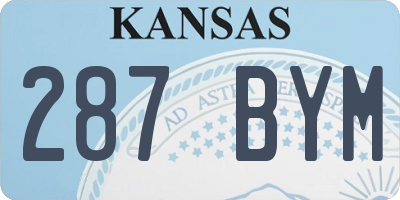 KS license plate 287BYM