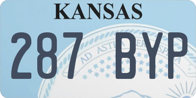 KS license plate 287BYP