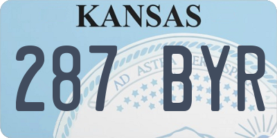KS license plate 287BYR