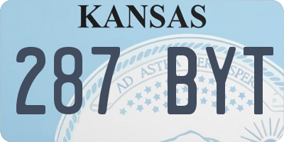 KS license plate 287BYT