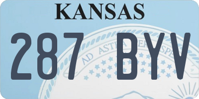 KS license plate 287BYV