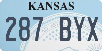KS license plate 287BYX