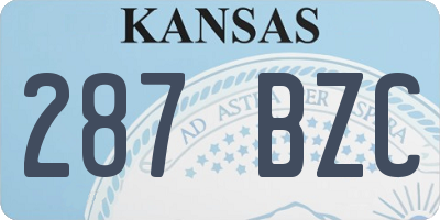 KS license plate 287BZC