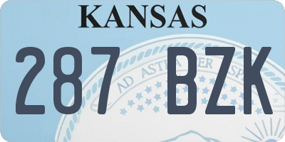 KS license plate 287BZK