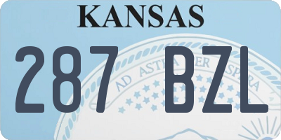 KS license plate 287BZL