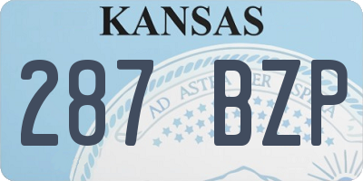 KS license plate 287BZP