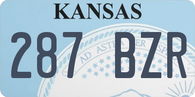 KS license plate 287BZR