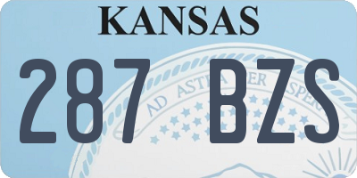 KS license plate 287BZS