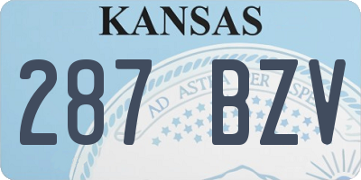 KS license plate 287BZV