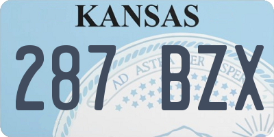 KS license plate 287BZX