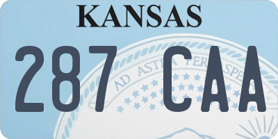 KS license plate 287CAA