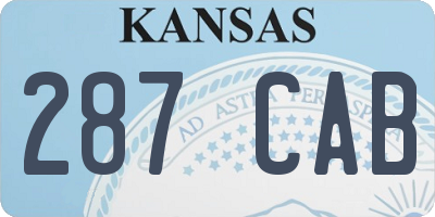 KS license plate 287CAB