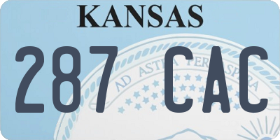 KS license plate 287CAC