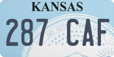 KS license plate 287CAF