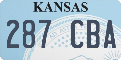 KS license plate 287CBA