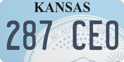 KS license plate 287CEO