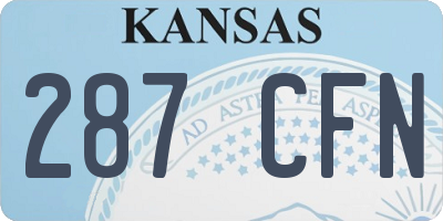KS license plate 287CFN