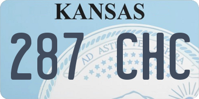 KS license plate 287CHC