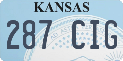 KS license plate 287CIG