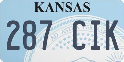 KS license plate 287CIK