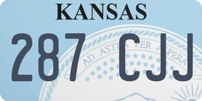 KS license plate 287CJJ