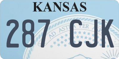KS license plate 287CJK