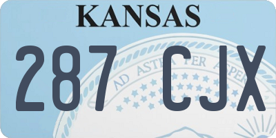 KS license plate 287CJX