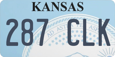 KS license plate 287CLK