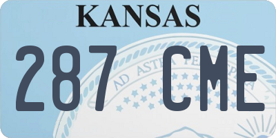 KS license plate 287CME