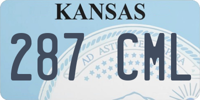 KS license plate 287CML
