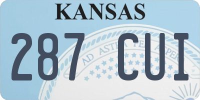 KS license plate 287CUI