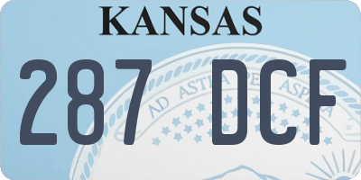 KS license plate 287DCF