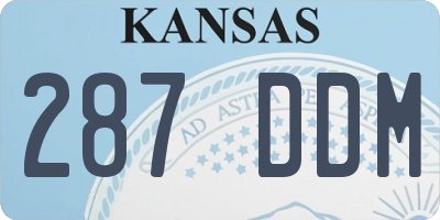 KS license plate 287DDM