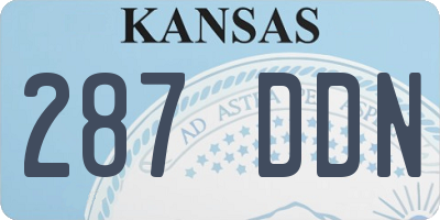 KS license plate 287DDN