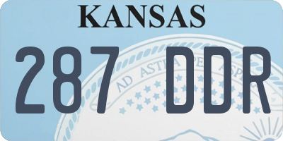 KS license plate 287DDR