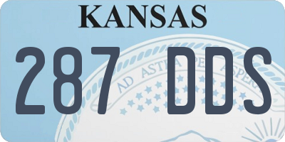 KS license plate 287DDS
