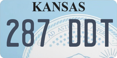 KS license plate 287DDT