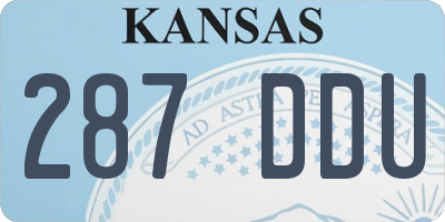 KS license plate 287DDU