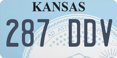 KS license plate 287DDV