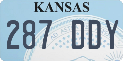 KS license plate 287DDY